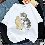 Gato estampado feminino manga curta — foto 3