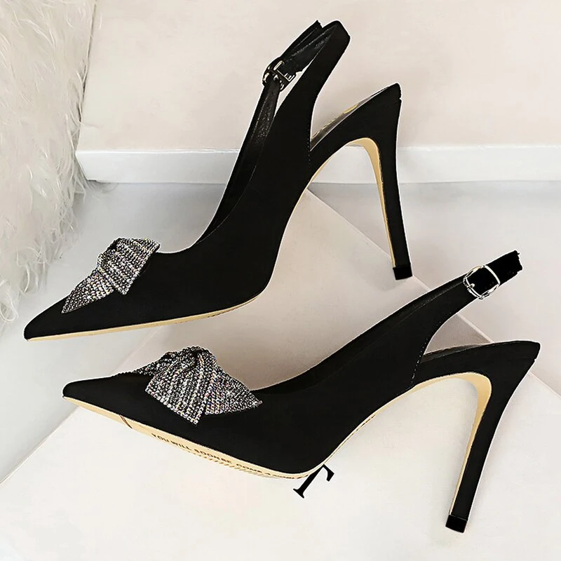 Title 10, Sexy slim stiletto high heel suede shallow poin...
