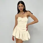 Summer Women's Tube Top Dress featuring Pleated Waist and Slimming Design. Create a stylish and flattering silhouette ef — photo 2