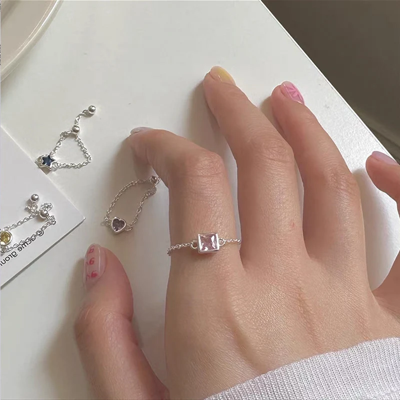 Anel de zircônia com cores vibrantes, estilo Niche simples e personalizado, com design versátil para combinar com qualquer look, puxar e usar. — foto 7