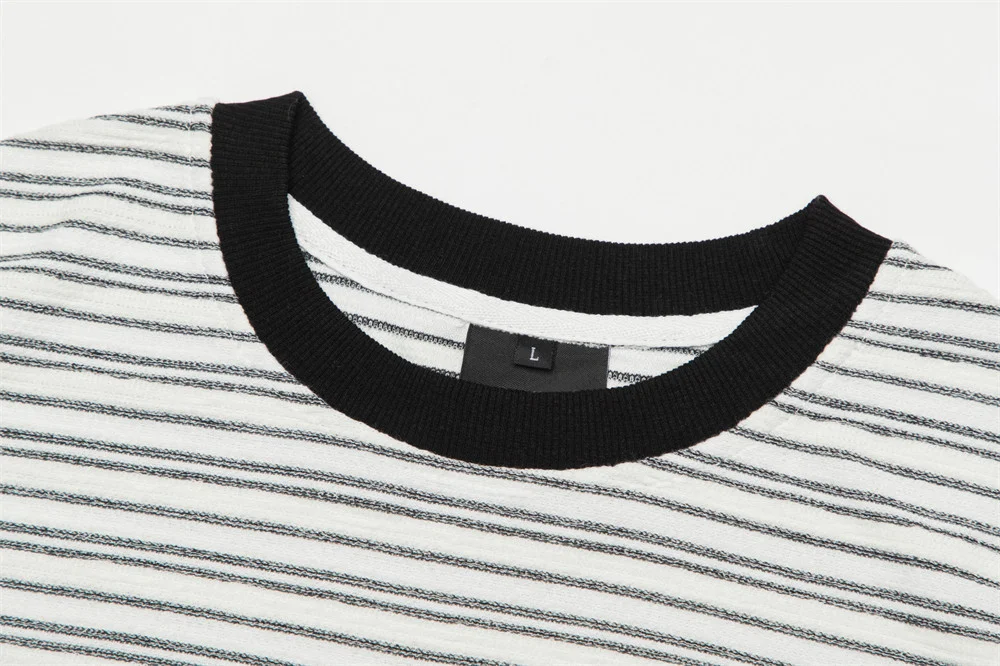 Title 13, Maglione da uomo a righe girocollo, in maglia, ...