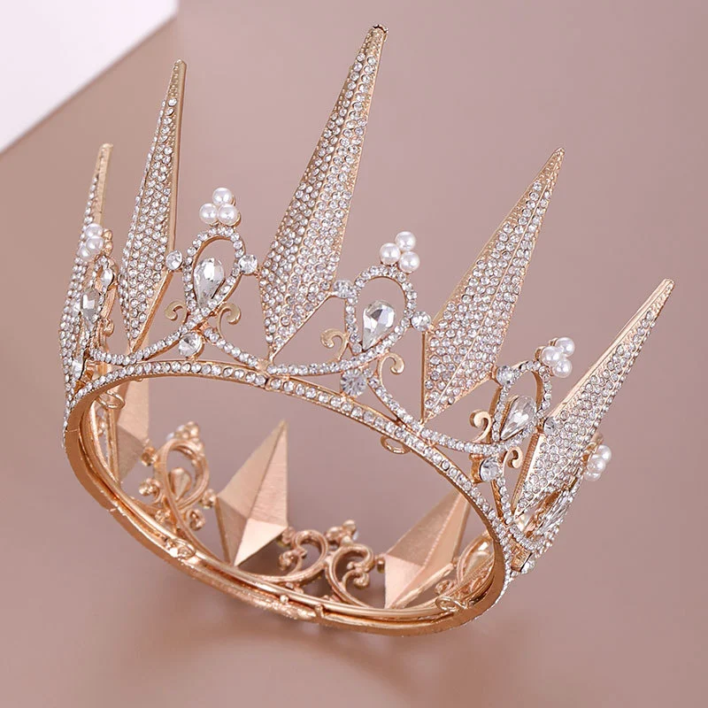 Corona Nupcial Grande de Cristal con Círculo Completo de Diamantes — foto 1