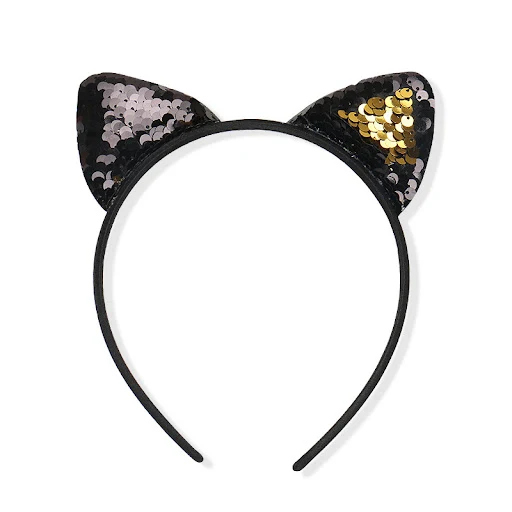Title 5, Flip sequin cloth cat ear headband. A fun and s...