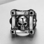 Anel de caveira rock para homens, acessório de moda com personalidade, perfeito para um visual ousado e cheio de atitude. — foto 9