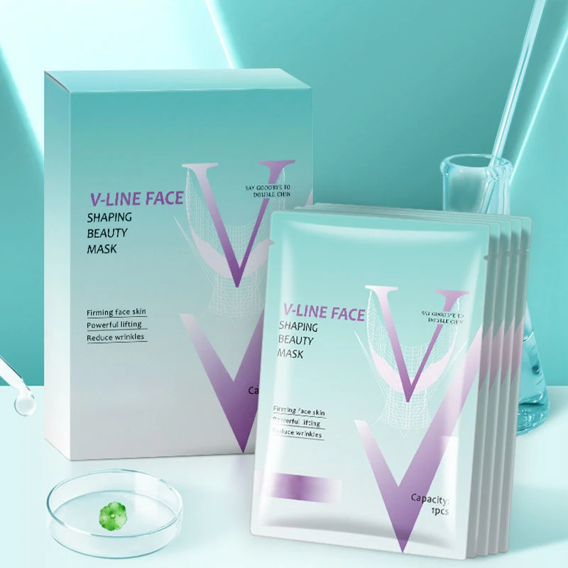 Maschera V-face in hydrogel con aggancio all'orecchio, effetto lifting, tonifica la pelle e riduce il doppio mento. — foto 3