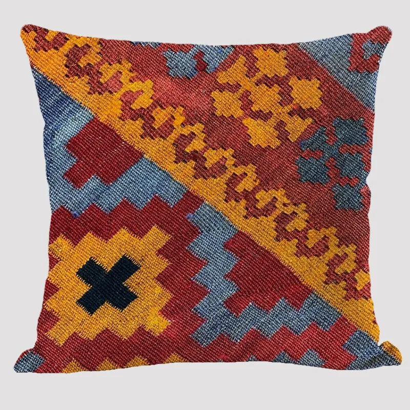 Travesseiro boêmio de linho estilo étnico para decoração charmosa e confortável. Enchimento macio, design único, perfeito para casa. — foto 16