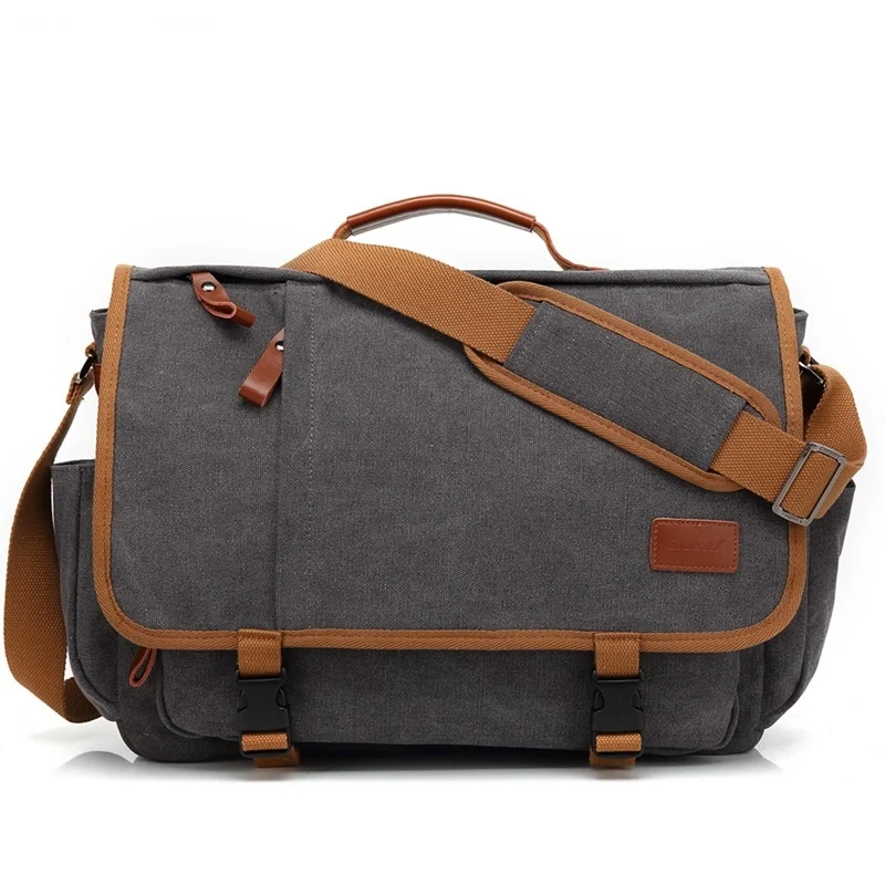 Title 8, Bolsa de ombro masculina de lona impermeável, g...