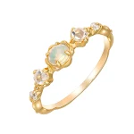 Anel feminino em prata S925 com banho de ouro 14K, estilo retrô e minoritário, um toque de elegância e exclusividade. — foto 3