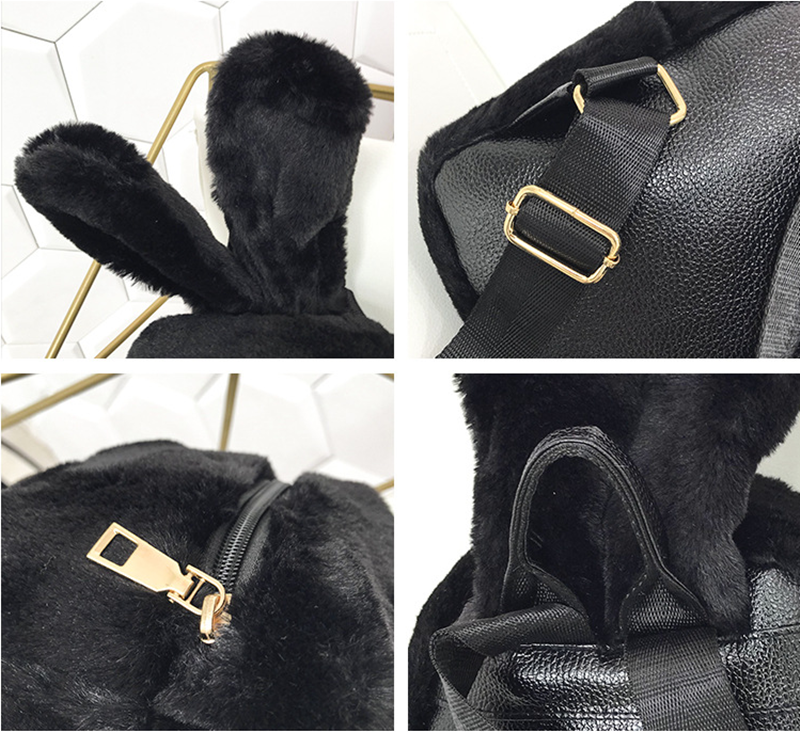 Title 6, Bunny Furry Bag Western Style All-match Girl Ba...