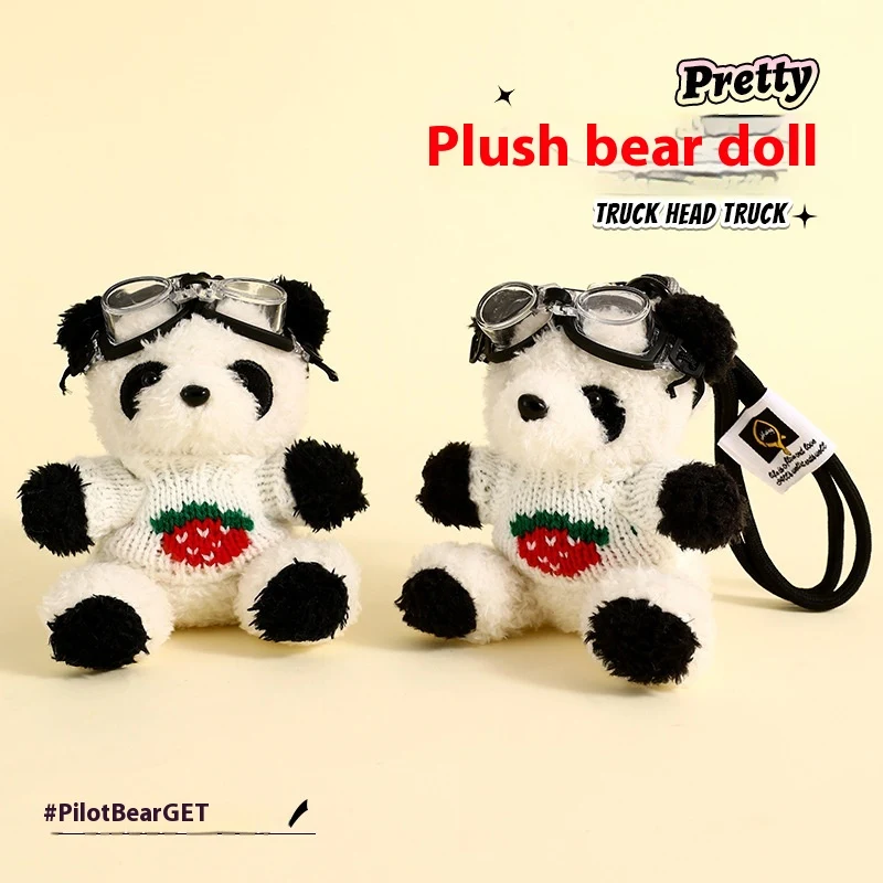 Chaveiro Pingente de Boneca Urso Morango de Pelúcia – Fofo e Charmoso – Ideal para Chaves, Mochilas e Presentes – Um Toque Adorável — foto 1