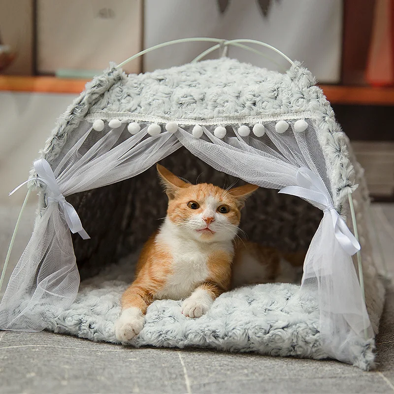 Title 6, Semi-enclosed pet bed for enhanced security and...