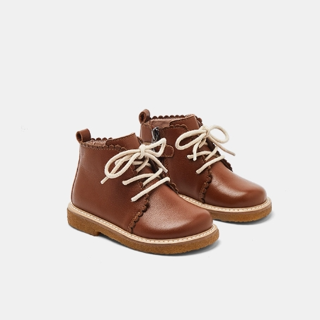 Botas Martin Infantis com Cadarço e Zíper Lateral Antiderrapante para Bebê Menina Outono/Inverno — foto 23