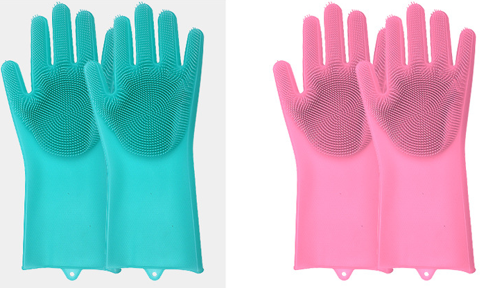 Silicone heat-resistant cleaning brush scrubbing gloves. Scrub, clean, and protect your hands easily. Perfect for kitche — photo 29