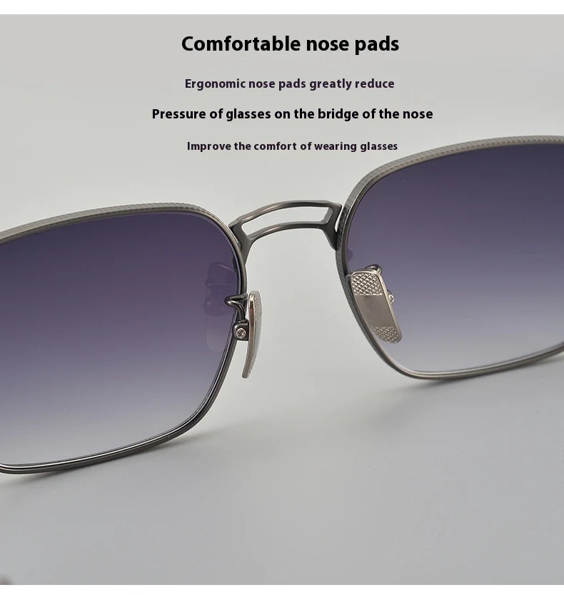 Pure Titanium Square Frame Double Beam Fashion Myopia Glasses For Men. Lightweight, stylish and comfortable eyeglasses o — photo 3