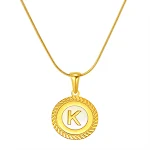 Colar com pingente de 26 letras do alfabeto inglês em aço titânio 18K, moderno e elegante, presente perfeito para ela. — foto 12
