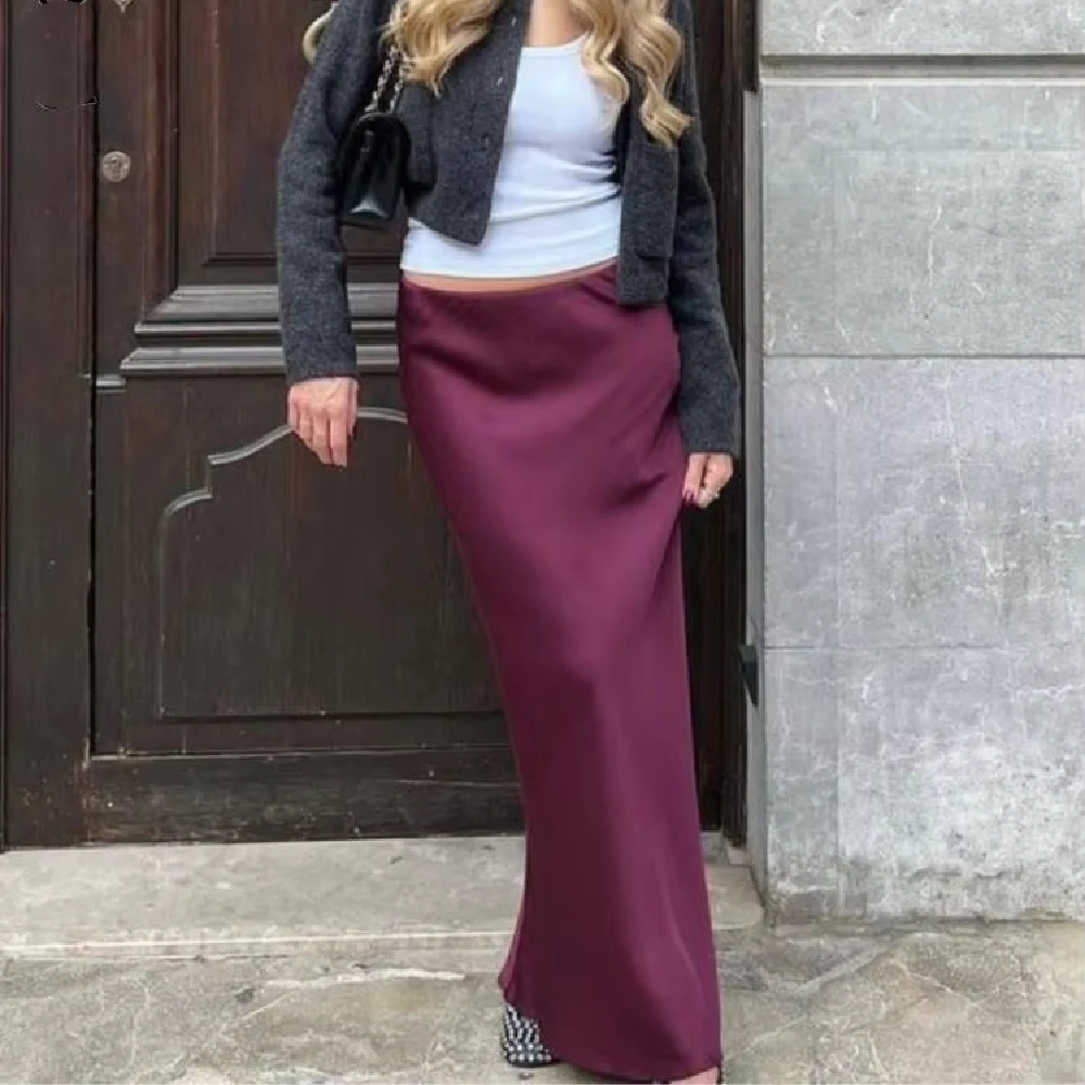 Title 7, Vestido de seda satinada teñido anudado de otoñ...