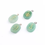 Pingente de colar DIY oval de cristal natural esculpido Crie sua joia única e personalize seu estilo com este lindo pingente artesanal. — foto 2