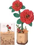 ROBOTIME 3D Puzzle Flowers Wooden Model Kits for Adults to Build, Artificial Flowers for Decoration, Home Decor Accessor — photo 4