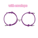 Pulseira magnética Simple Nylon Love para casais, com nylon resistente e ímãs que se unem, um laço de amor simples. — foto 4
