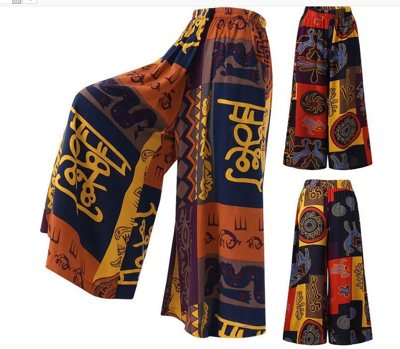 Title 2, Nove ženske štampane široke pantalone, ležerne ...