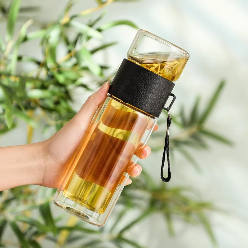 Borosilicate Tea Water Separation Glass, Anti-scald, Transparent, Portable. Enjoy tea anywhere with this convenient glas — photo 11