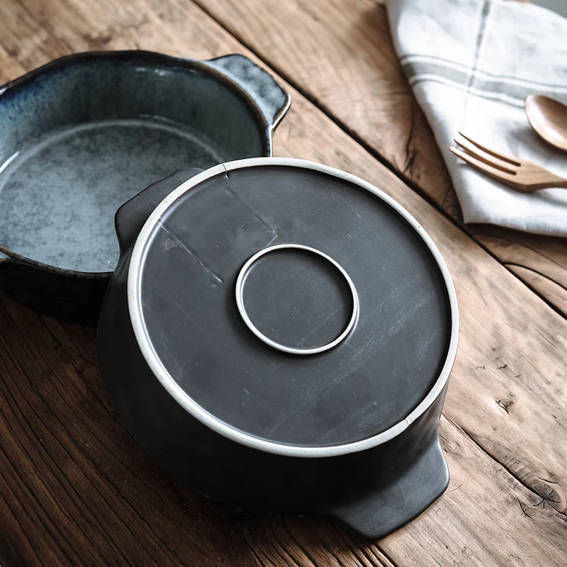 Title 5, Ceramic Plate with Double Ears for Baking, perf...