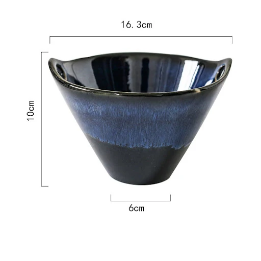 Title 2, Ceramic Retro Noodle Soup Bowl Binaural Dessert...