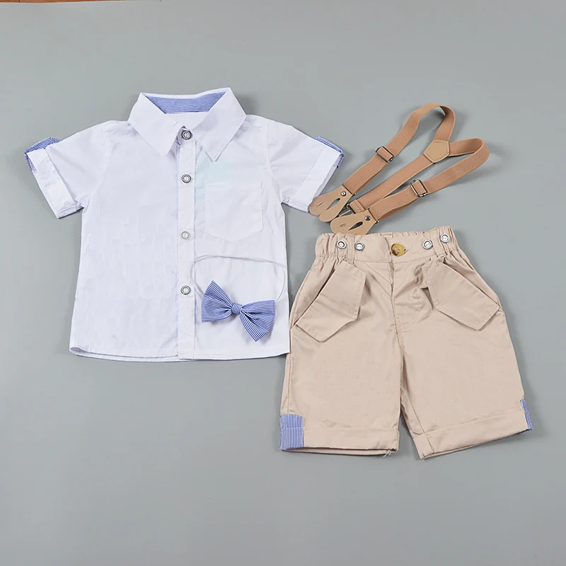Jongens vlinderdas Gentleman Sling Shorts tweedelige set, perfect voor speciale gelegenheden, stijlvolle outfit. — foto 6