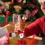 Copa de vino navideña con soporte de franela Disfruta tus vinos festivos con comodidad y estilo. Mantén tus manos calientes. — foto 5