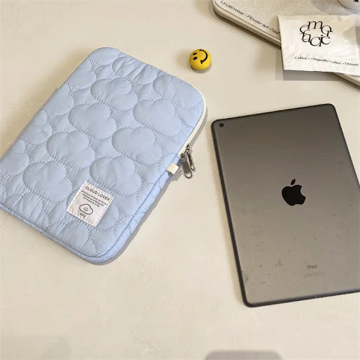 Title 15, Cute Cloud Embroidery Notebook Storage iPad Tab...