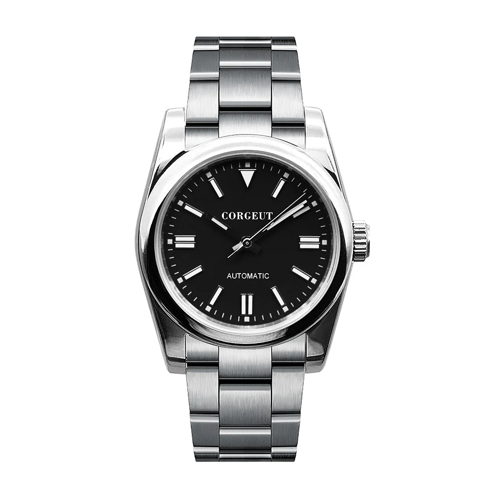 Relógio mecânico automático masculino de aço inoxidável luminoso, à prova d'água 5 ATM. Perfeito para uso diário e esportes aquáticos. — foto 4