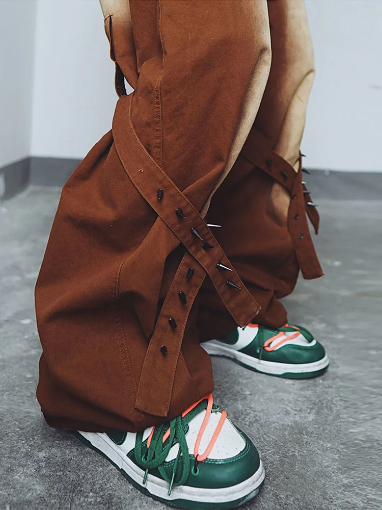 Title 4, Straight wide leg flared pants with a loose fit...