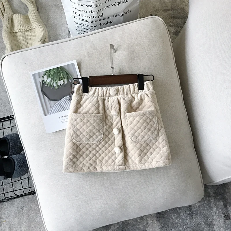 Meisjesmode All-match Plus Fluweel Gewatteerde Rok Warme Winterrok voor Meisjes Veelzijdige Rok voor Comfortabele Looks Modern Design Gemakkelijk te Combineren — foto 5