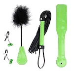 4-Piece Set Leather Racket Whip Sensory stimulation and erotic play tool for couples, designed for sensual and adventuro — photo 9