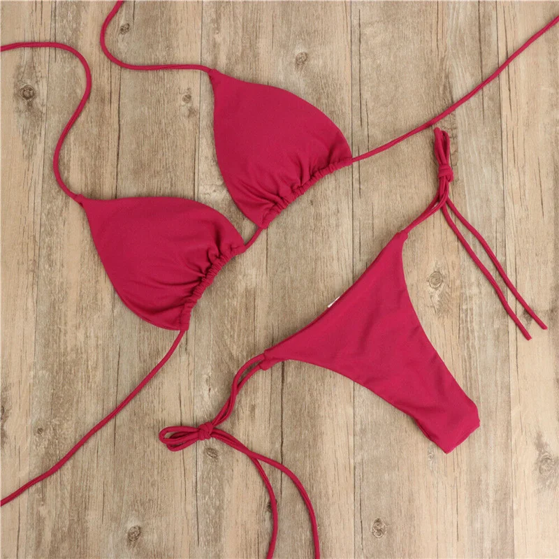 Title 6, Bikini de mujer con lazo halter y diseño dividi...