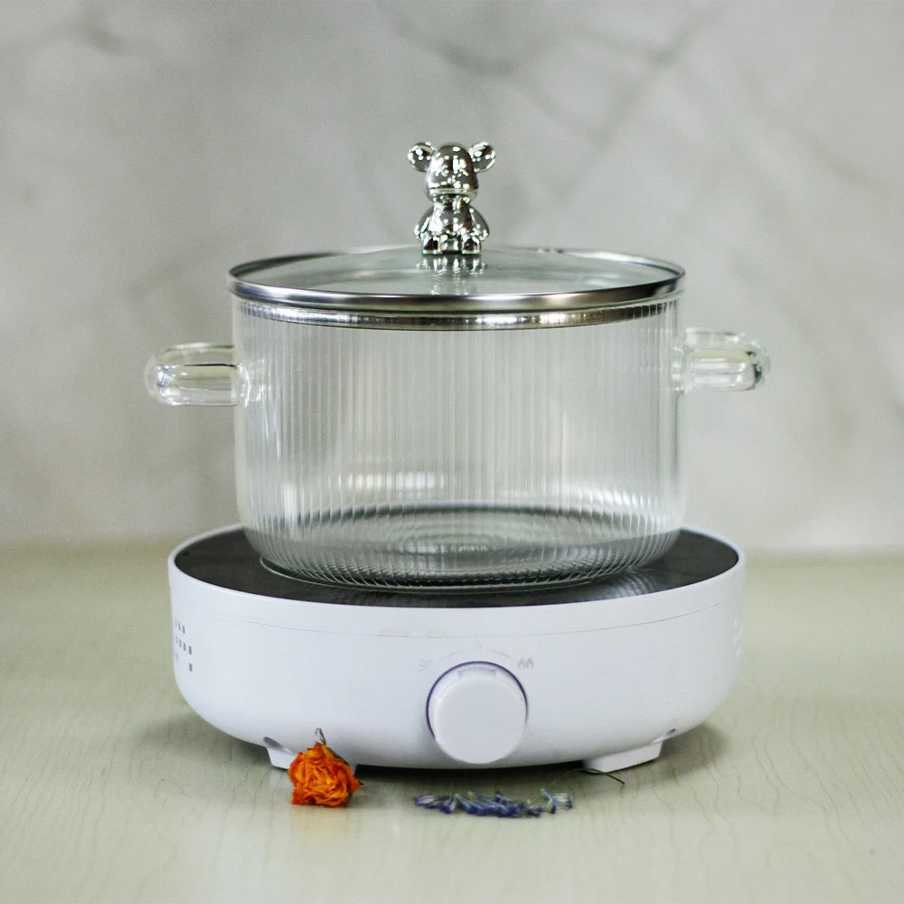 Thick double-ear transparent glass milk pot and instant noodle bowl. Non-stick hot pot for easy cooking and cleaning. Pe — photo 5