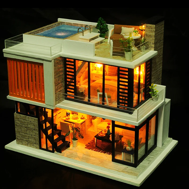 Title 1, Handmade small house model assembly villa Enjoy...