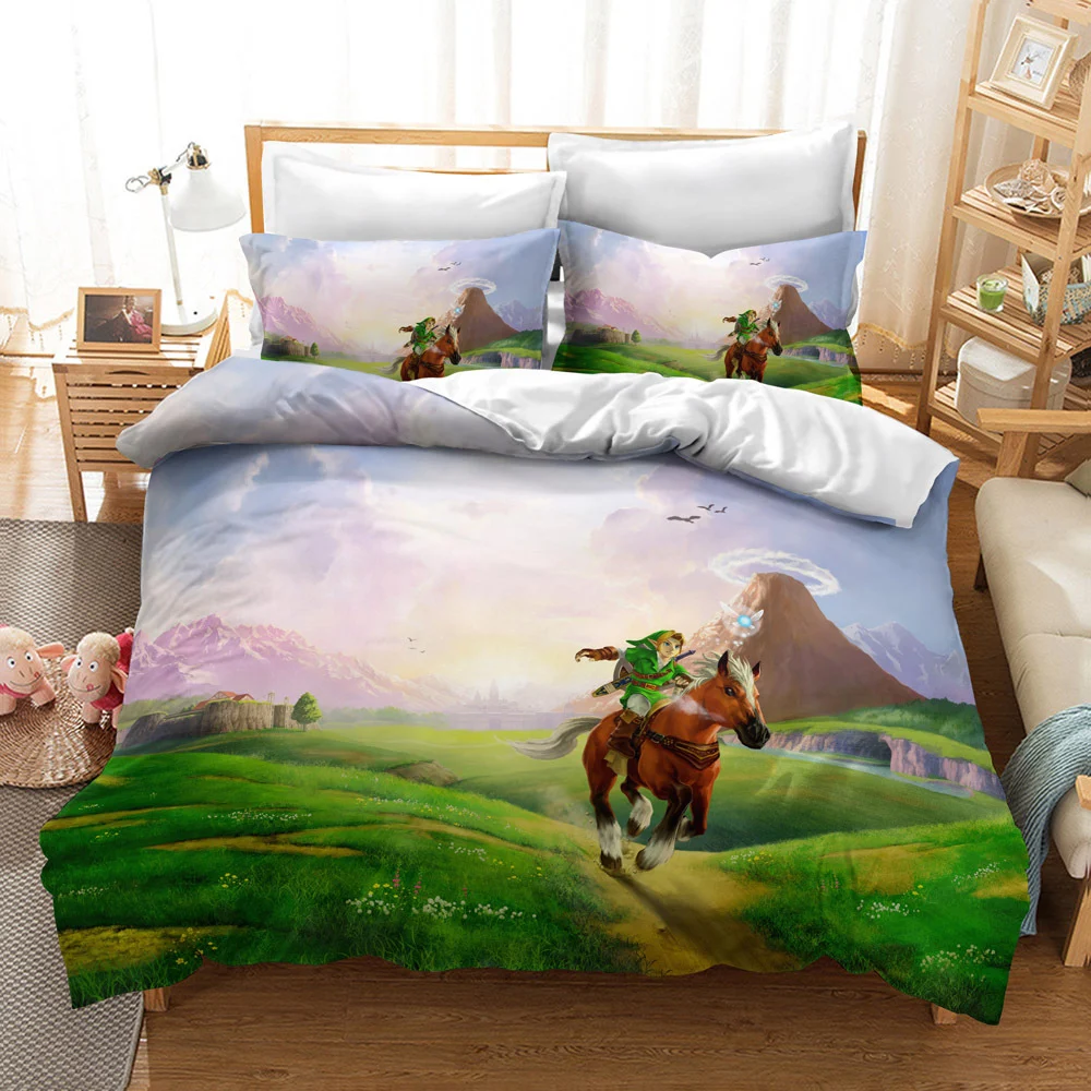 Jogo de cama Zelda de 2 ou 3 peças. Mergulhe no mundo de Hyrule com este conjunto. Conforto e estilo para fãs de Zelda. — foto 12