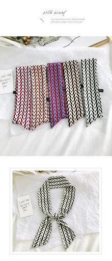 Title 10, Spring and Autumn Ribbon Narrow Strip Silk Scar...