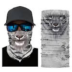 Tiger print sunscreen scarf for riding, offering UV protection, breathable fabric, versatile design, perfect for outdoor — photo 2