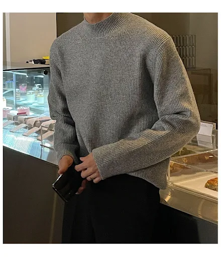 Title 11, Suéter de Lã Térmico Masculino, Moda Inverno, C...
