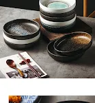 Japanese-style ceramic dinner plate, creative for noodles with soy sauce, retro tableware for home, perfect for everyday — photo 22