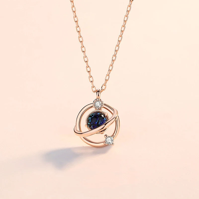 Verzilverde fantasie planeet ketting — foto 4