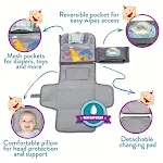 Trocador portátil impermeável para bebês, à prova d'água, compacto e fácil de limpar. Perfeito para viagens e passeios com seu bebê. — foto 4