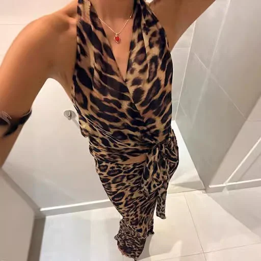 Title 10, Traje de chaleco con estampado de leopardo, cor...