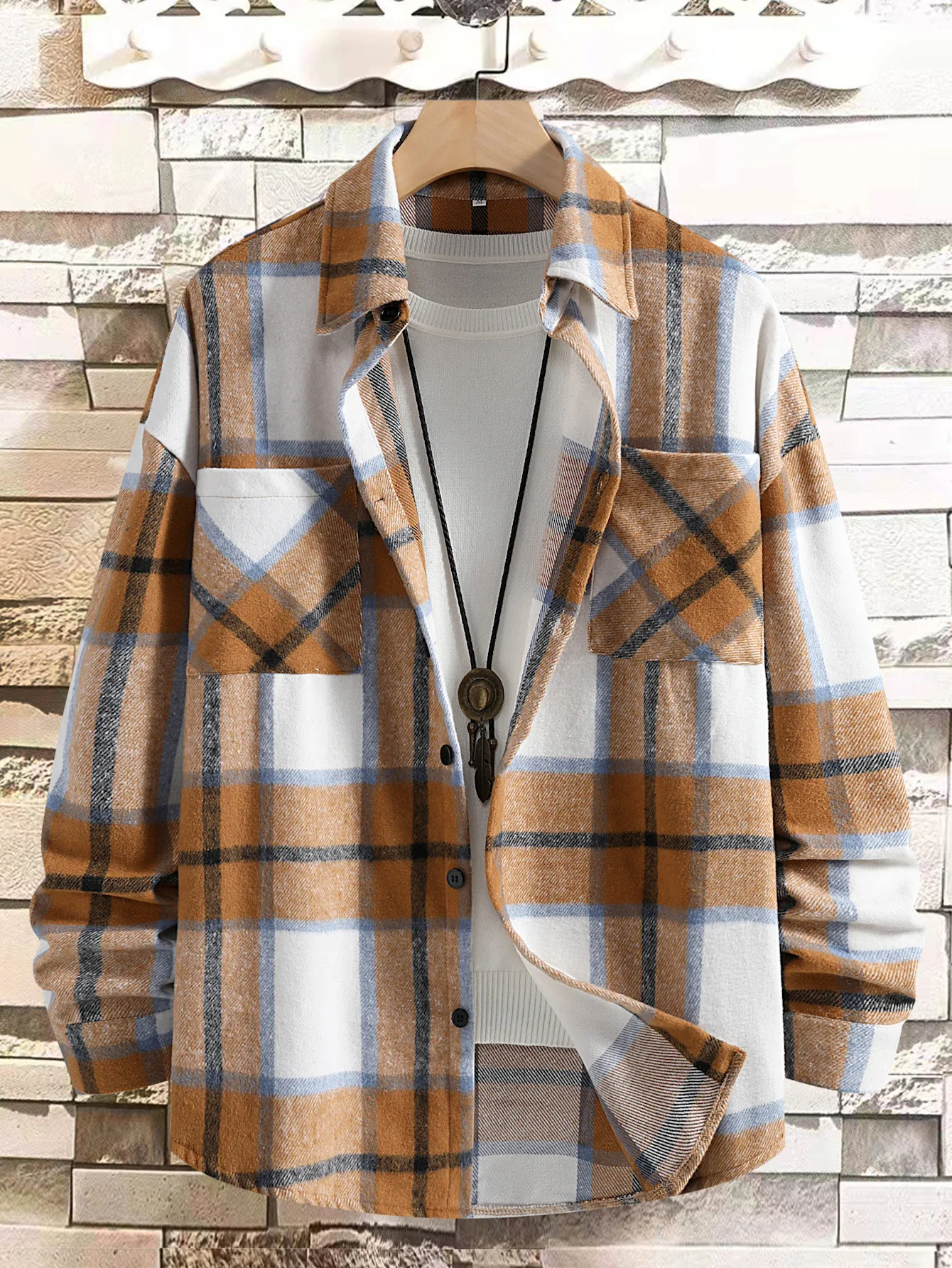 Title 6, Camisa Casaco Xadrez Masculina Outono Inverno –...