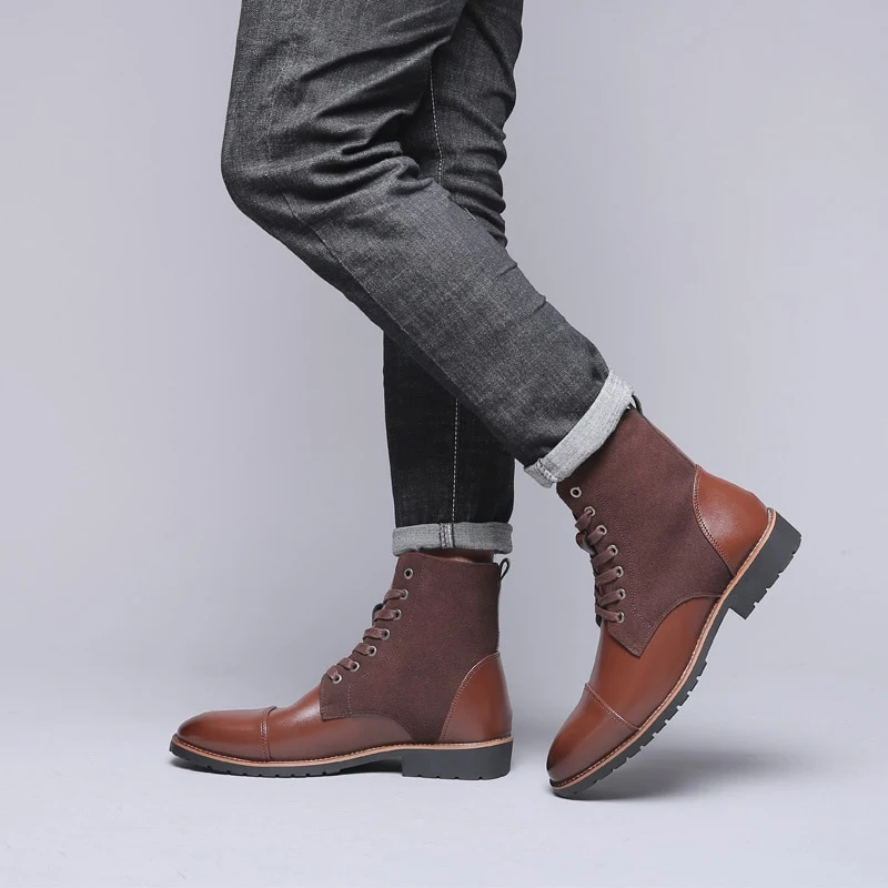 Title 15, Mens pointed warm Martin boots with velvet top...