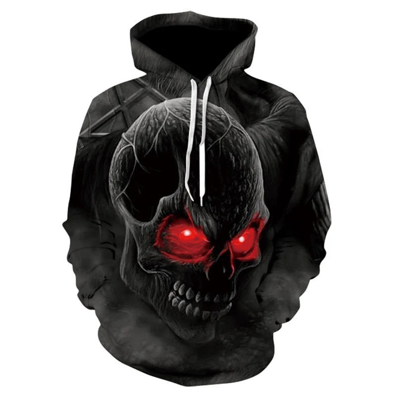 Fancy scary skull print hoodies for a bold statement. These comfortable and stylish hoodies are perfect for expressing y — photo 10