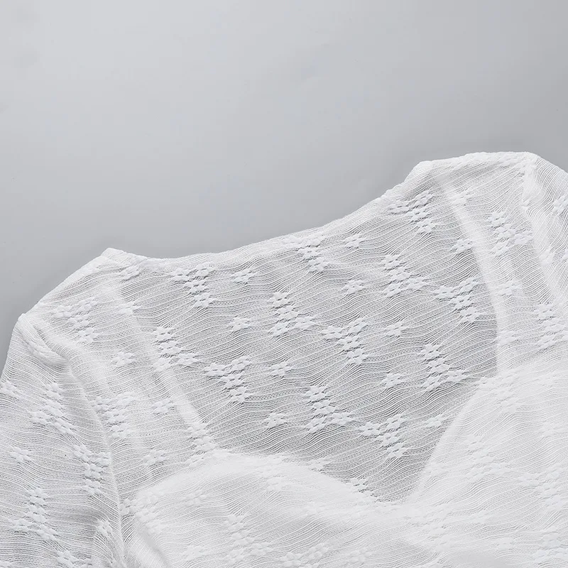 Title 26, Womens Lace Long-sleeved See-through Top Elega...