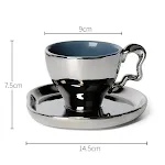 Coffee cup plate silver
